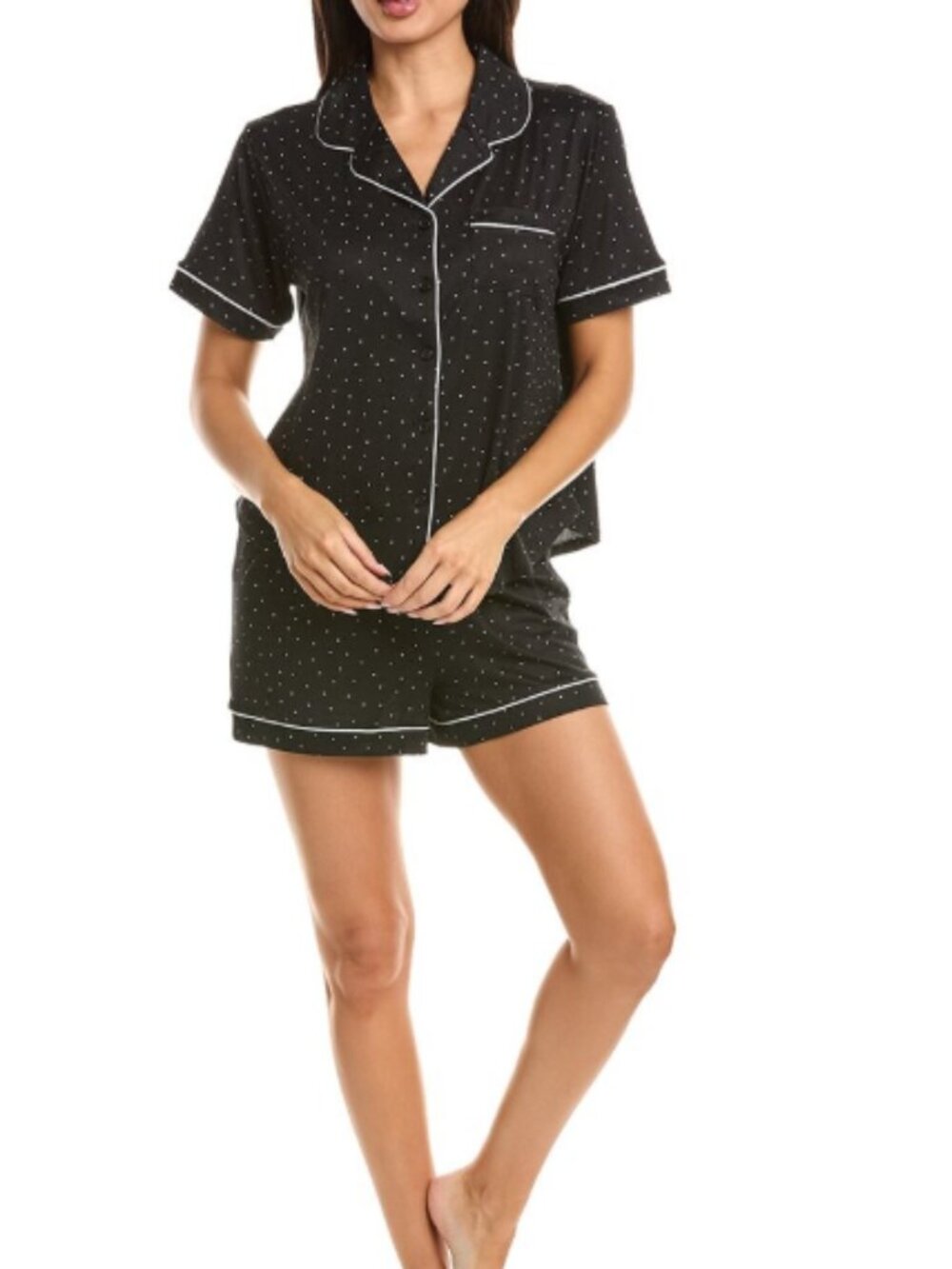 Flora by Flora Nikrooz 2pc Printed Sleep Set Black Size M 3211